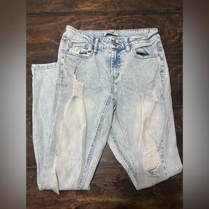 refuge Light Blue Distressed Boyfriend Jeans